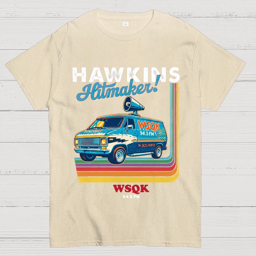 "Hawkins Hitmaker!" Retro Van Cotton T-shirt
