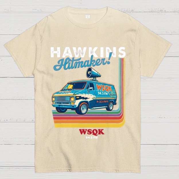 "Hawkins Hitmaker!" Retro Van Cotton T-shirt