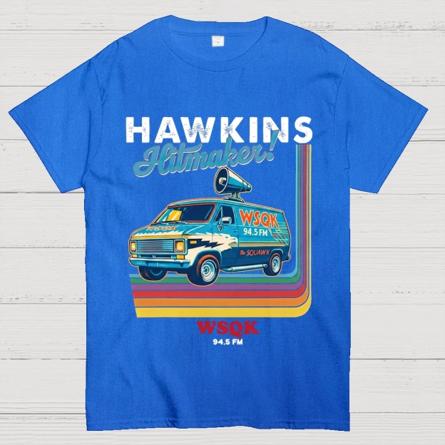 "Hawkins Hitmaker!" Retro Van Cotton T-shirt