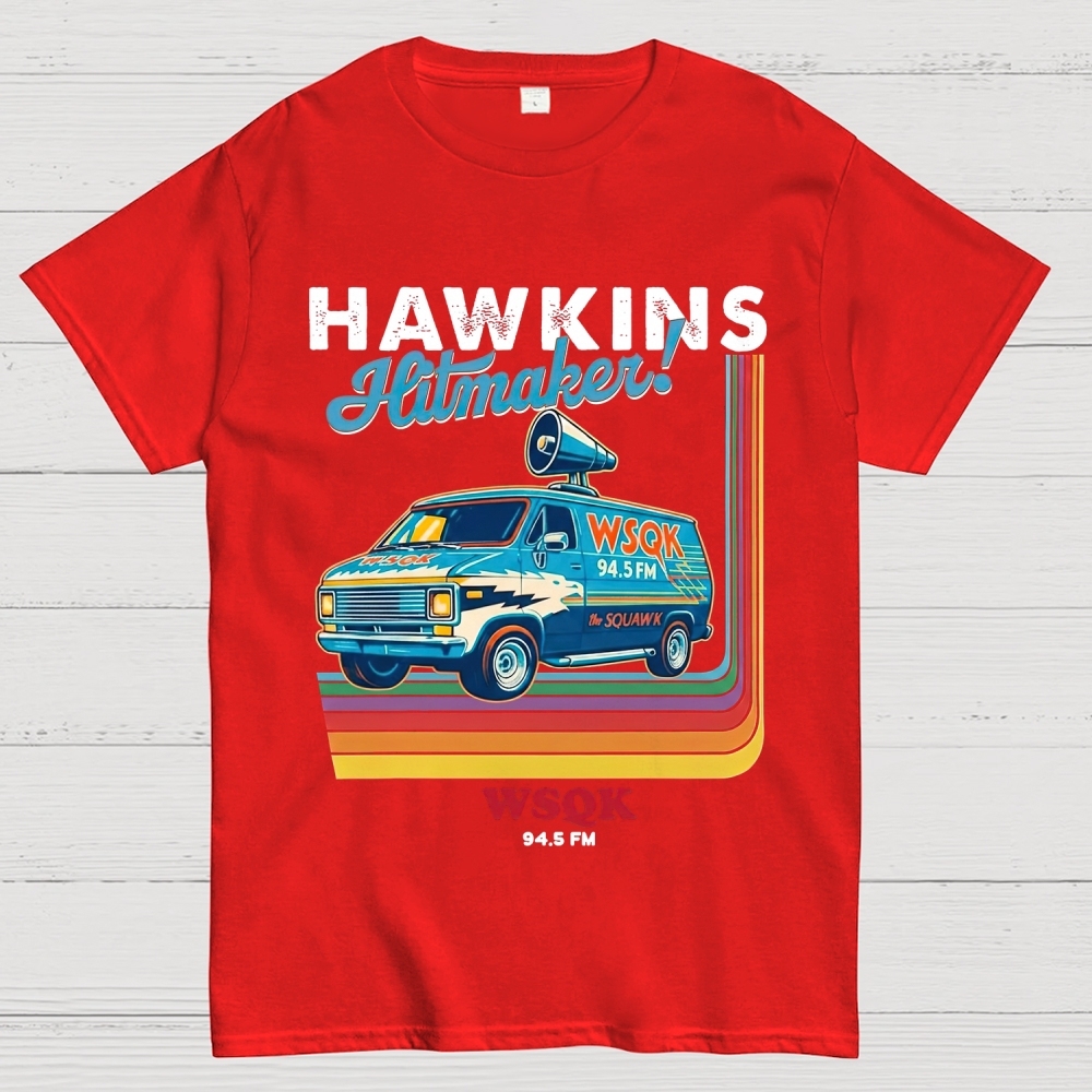 "Hawkins Hitmaker!" Retro Van Cotton T-shirt
