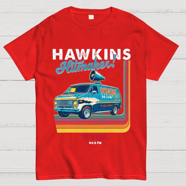 "Hawkins Hitmaker!" Retro Van Cotton T-shirt