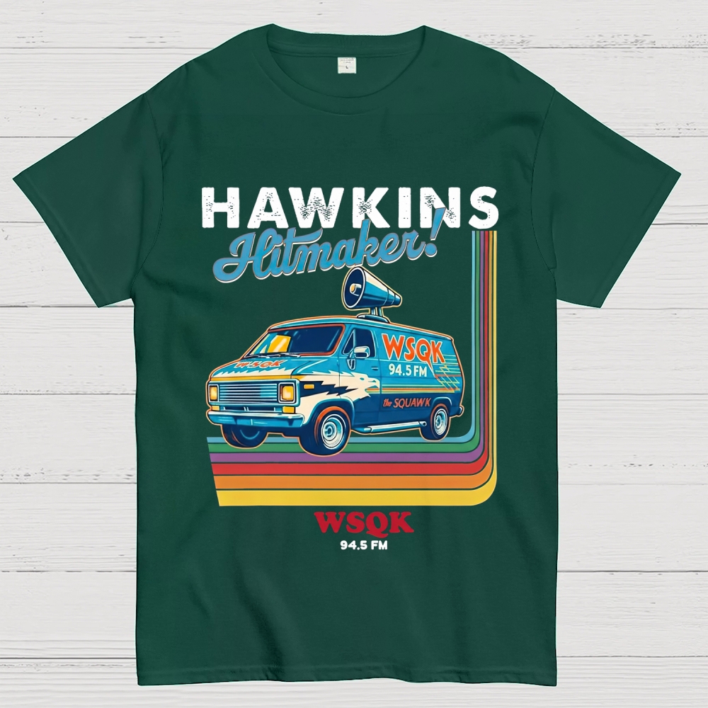 "Hawkins Hitmaker!" Retro Van Cotton T-shirt