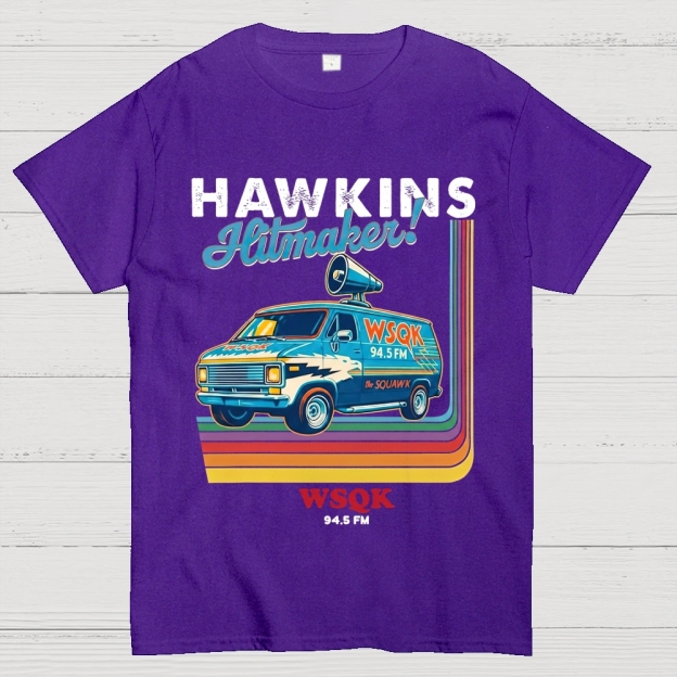 "Hawkins Hitmaker!" Retro Van Cotton T-shirt