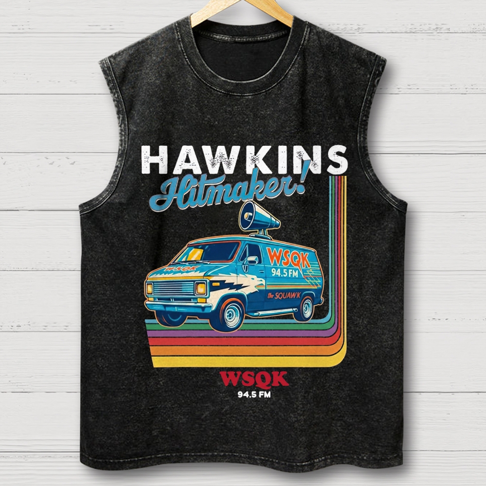 "Hawkins Hitmaker!" Retro Van Washed Vest