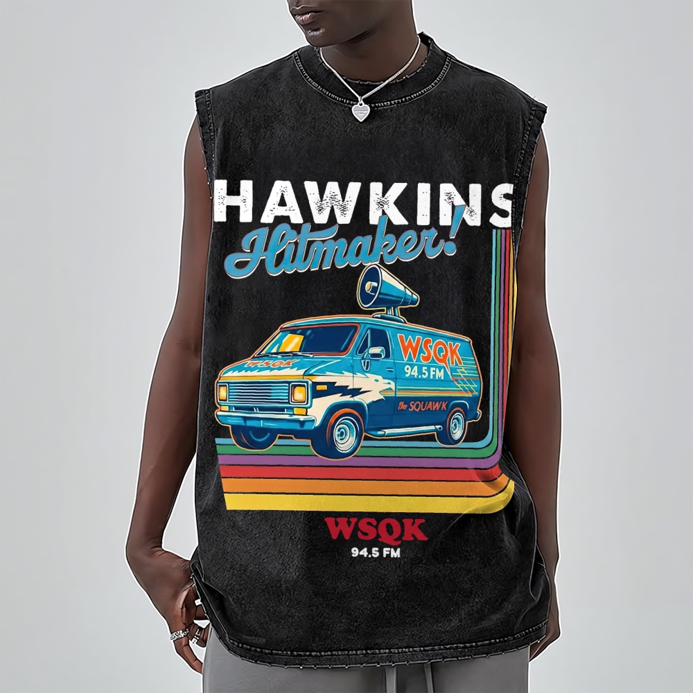 "Hawkins Hitmaker!" Retro Van Washed Vest