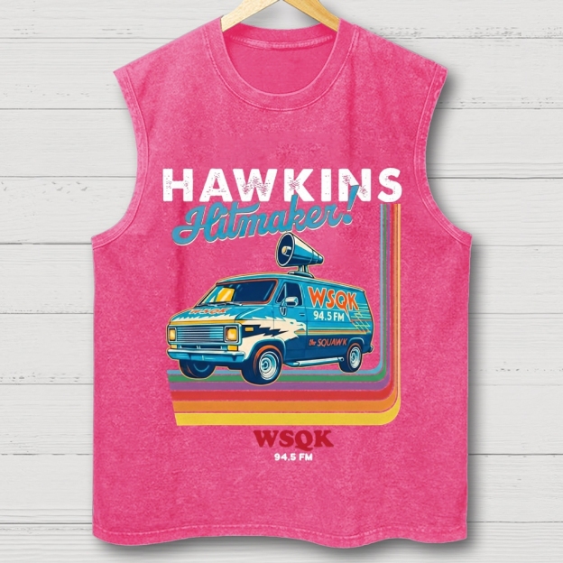 "Hawkins Hitmaker!" Retro Van Washed Vest