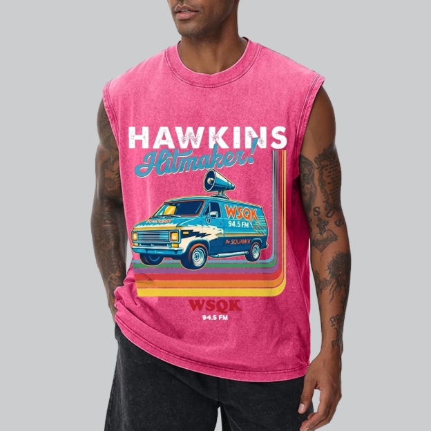 "Hawkins Hitmaker!" Retro Van Washed Vest