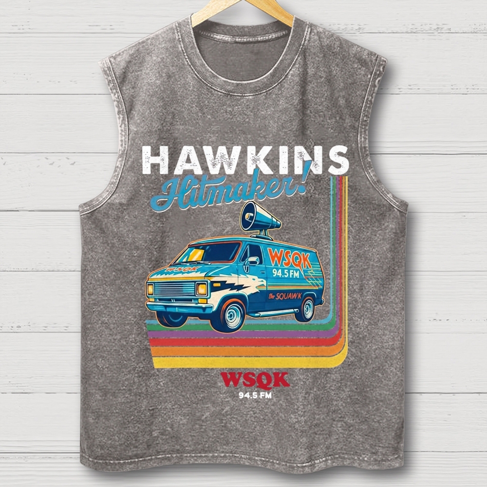 "Hawkins Hitmaker!" Retro Van Washed Vest
