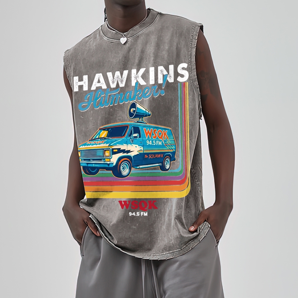 "Hawkins Hitmaker!" Retro Van Washed Vest