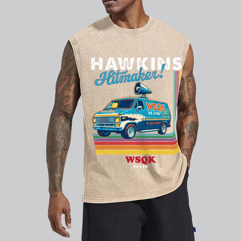 "Hawkins Hitmaker!" Retro Van Washed Vest