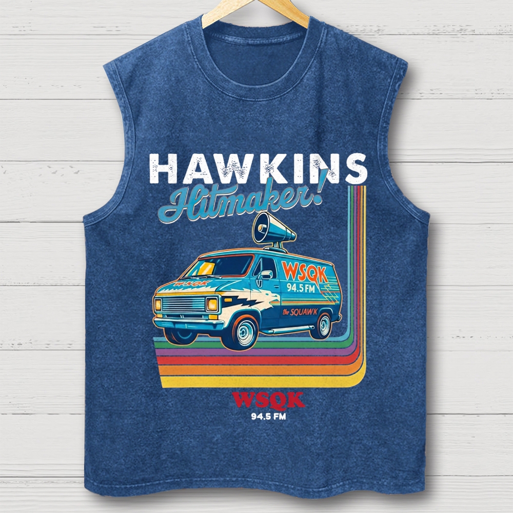 "Hawkins Hitmaker!" Retro Van Washed Vest
