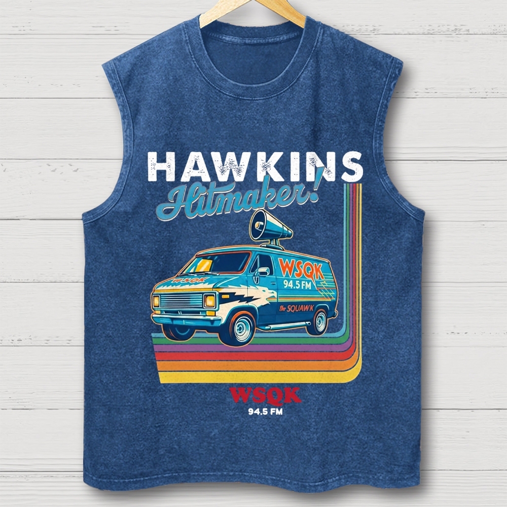 "Hawkins Hitmaker!" Retro Van Washed Vest