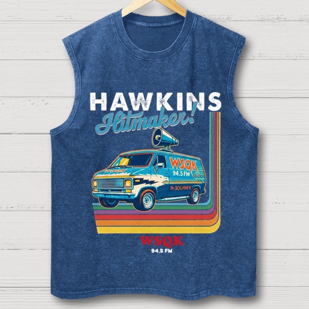 "Hawkins Hitmaker!" Retro Van Washed Vest