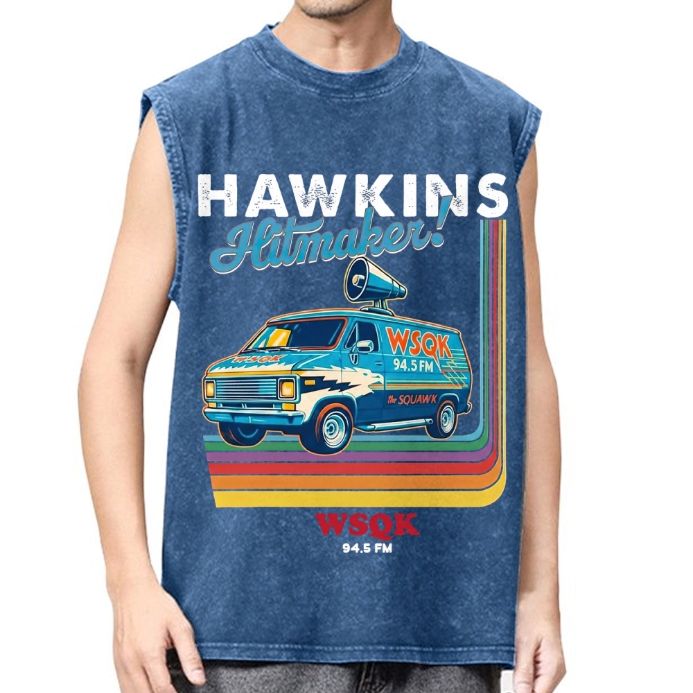 "Hawkins Hitmaker!" Retro Van Washed Vest