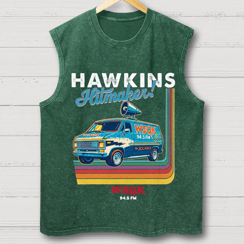 "Hawkins Hitmaker!" Retro Van Washed Vest