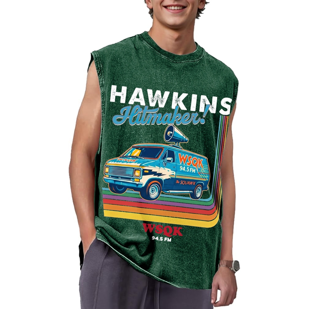"Hawkins Hitmaker!" Retro Van Washed Vest
