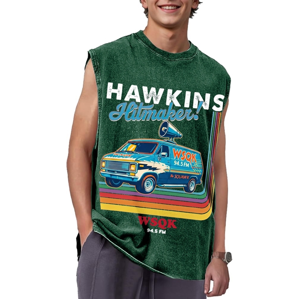 "Hawkins Hitmaker!" Retro Van Washed Vest