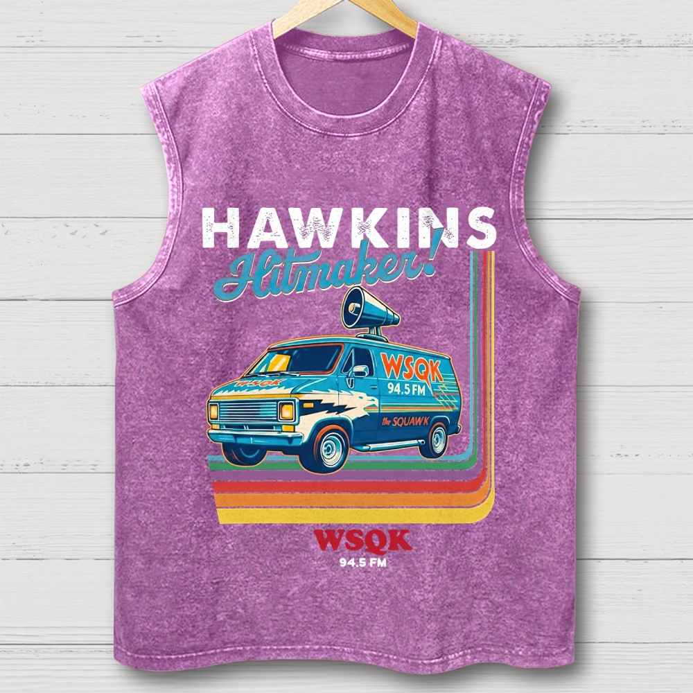 "Hawkins Hitmaker!" Retro Van Washed Vest