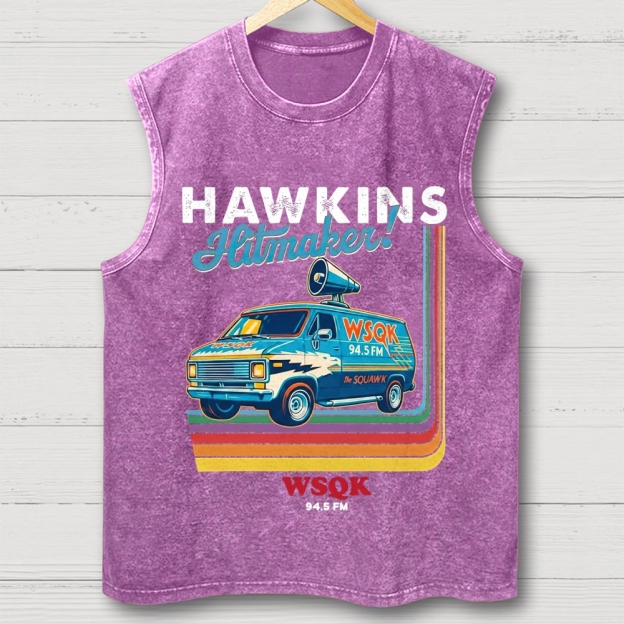 "Hawkins Hitmaker!" Retro Van Washed Vest