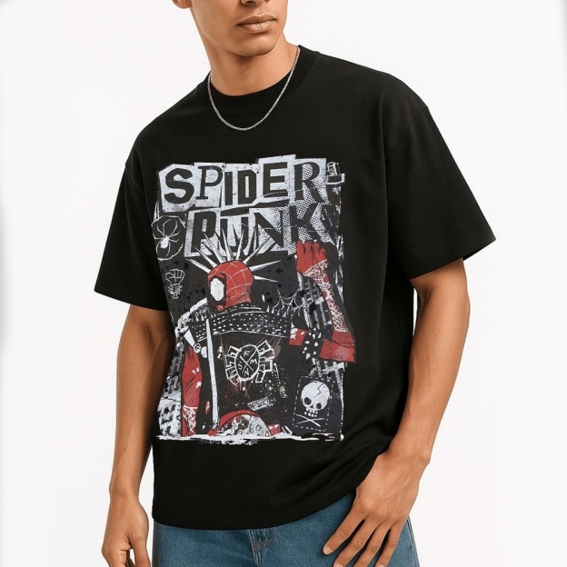 "Spider-Punk" Punk Rock Cotton T-shirt 