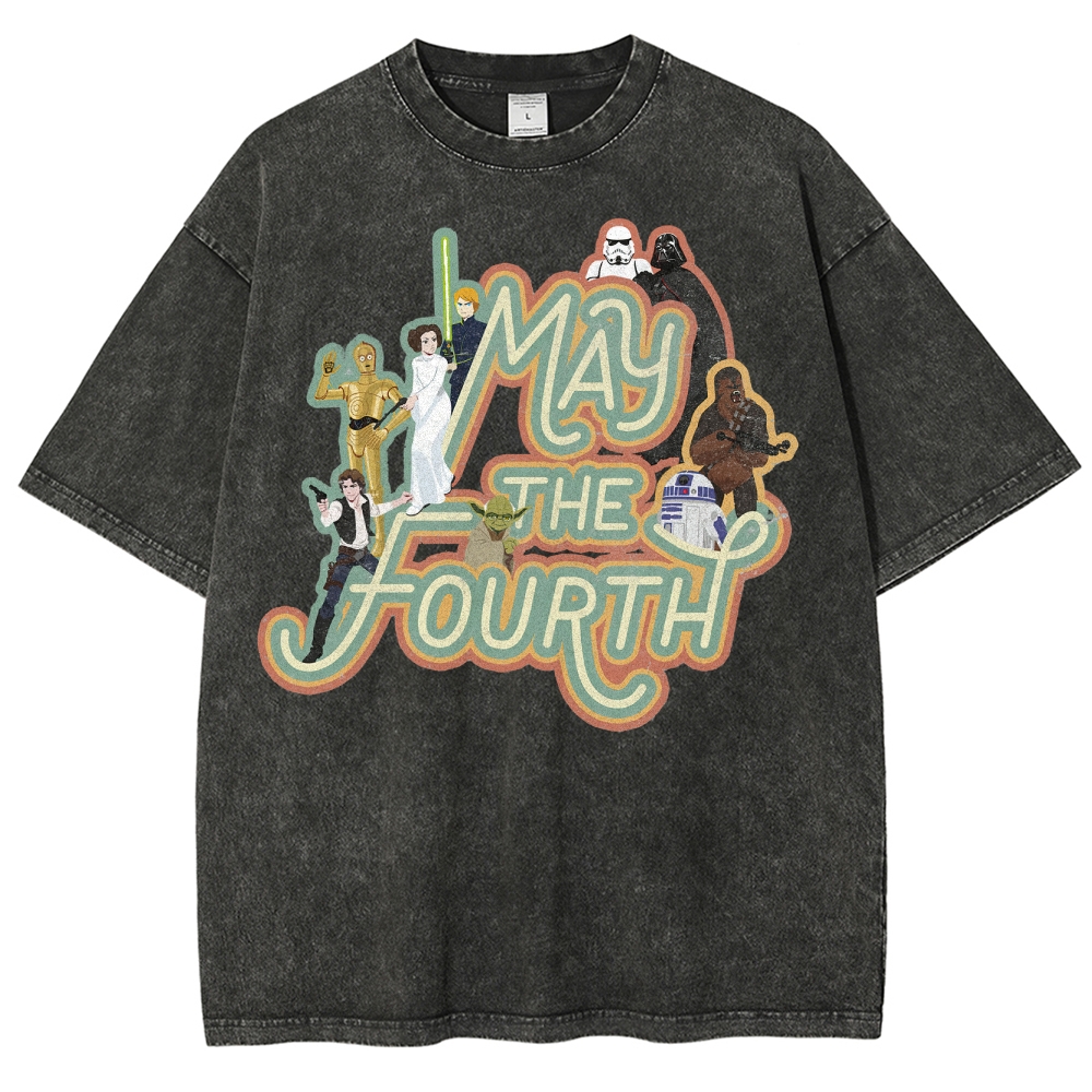 "May the Fourth" Star Wars Character Washed T-Shirt