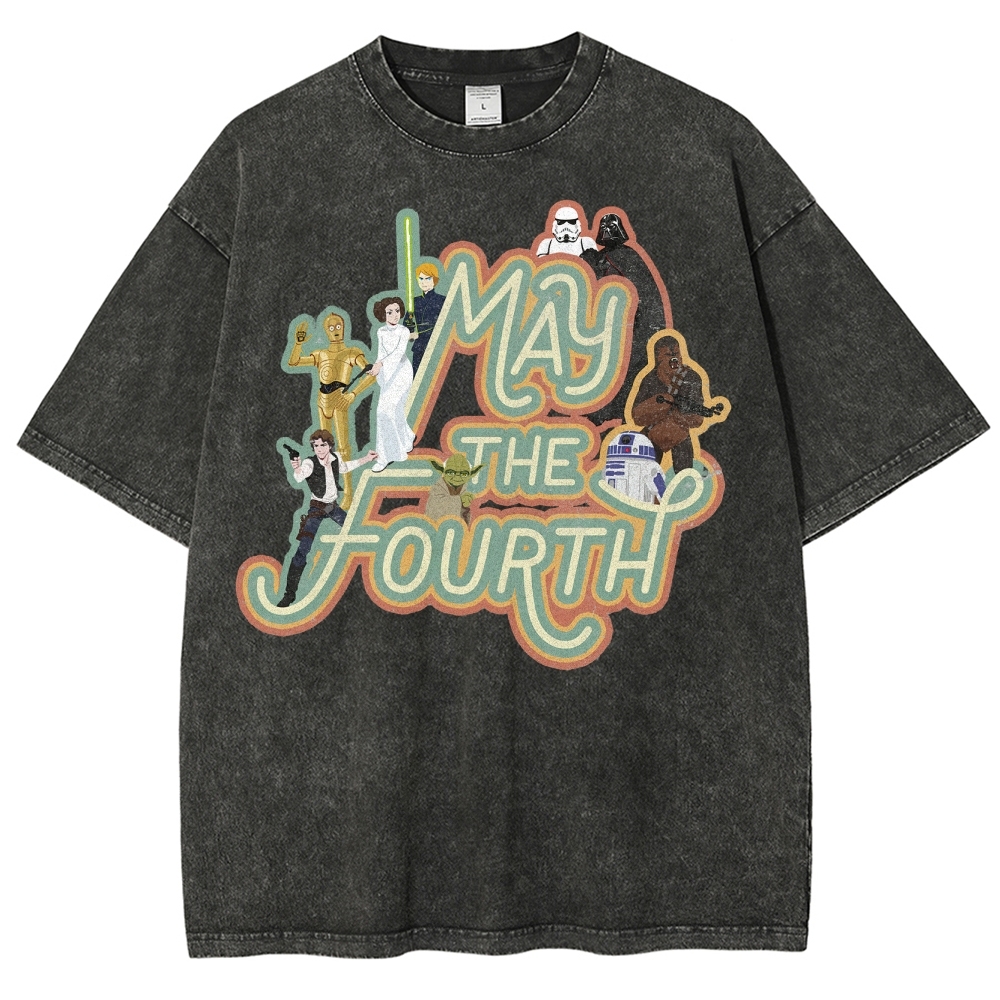 "May the Fourth" Star Wars Character Washed T-Shirt