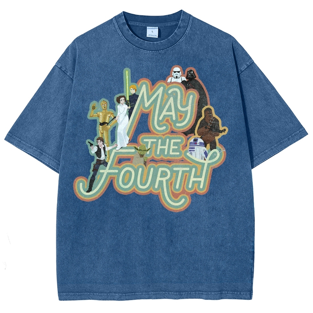 "May the Fourth" Star Wars Character Washed T-Shirt