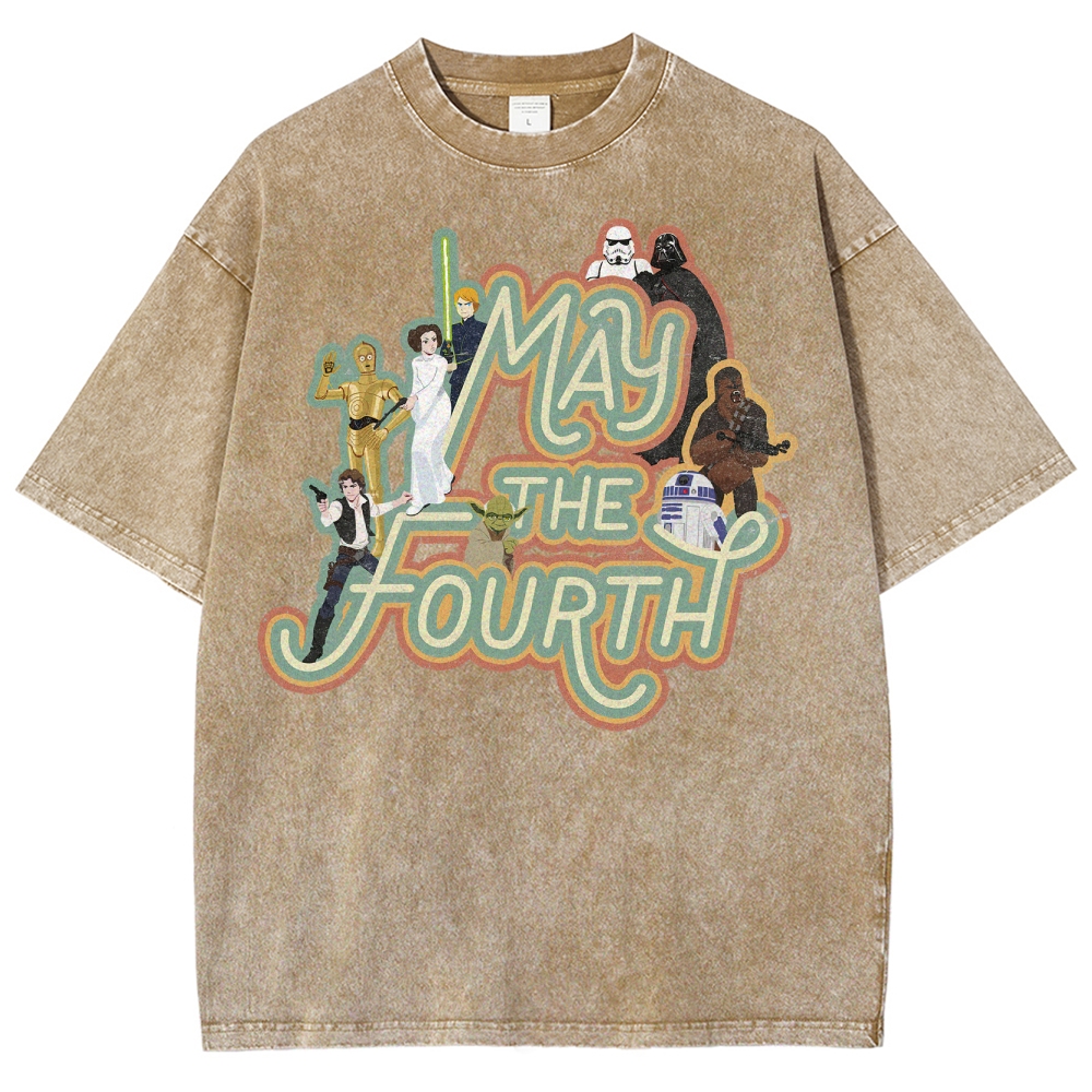 "May the Fourth" Star Wars Character Washed T-Shirt