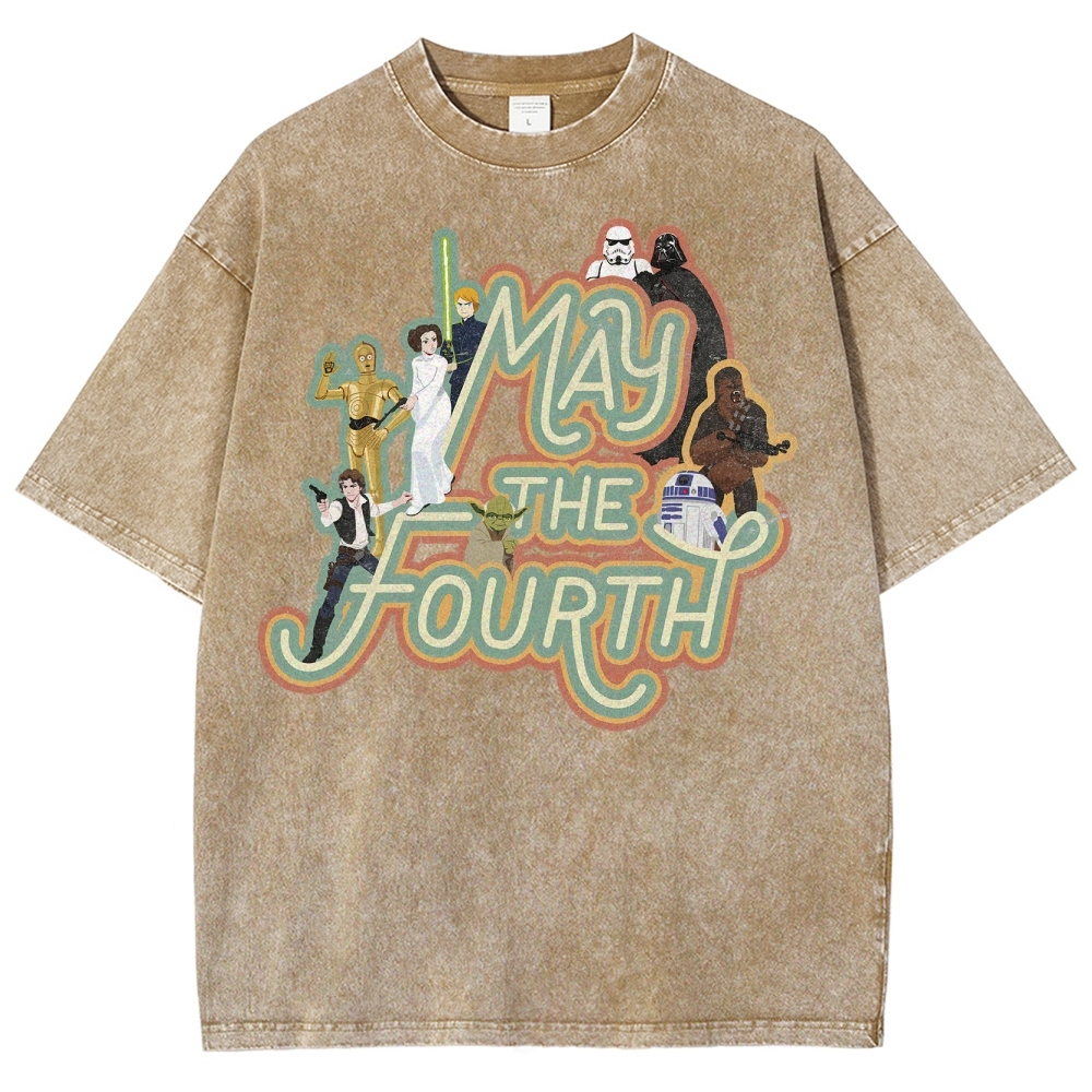 "May the Fourth" Star Wars Character Washed T-Shirt