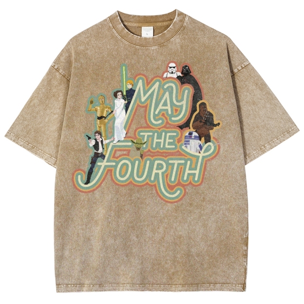 "May the Fourth" Star Wars Character Washed T-Shirt