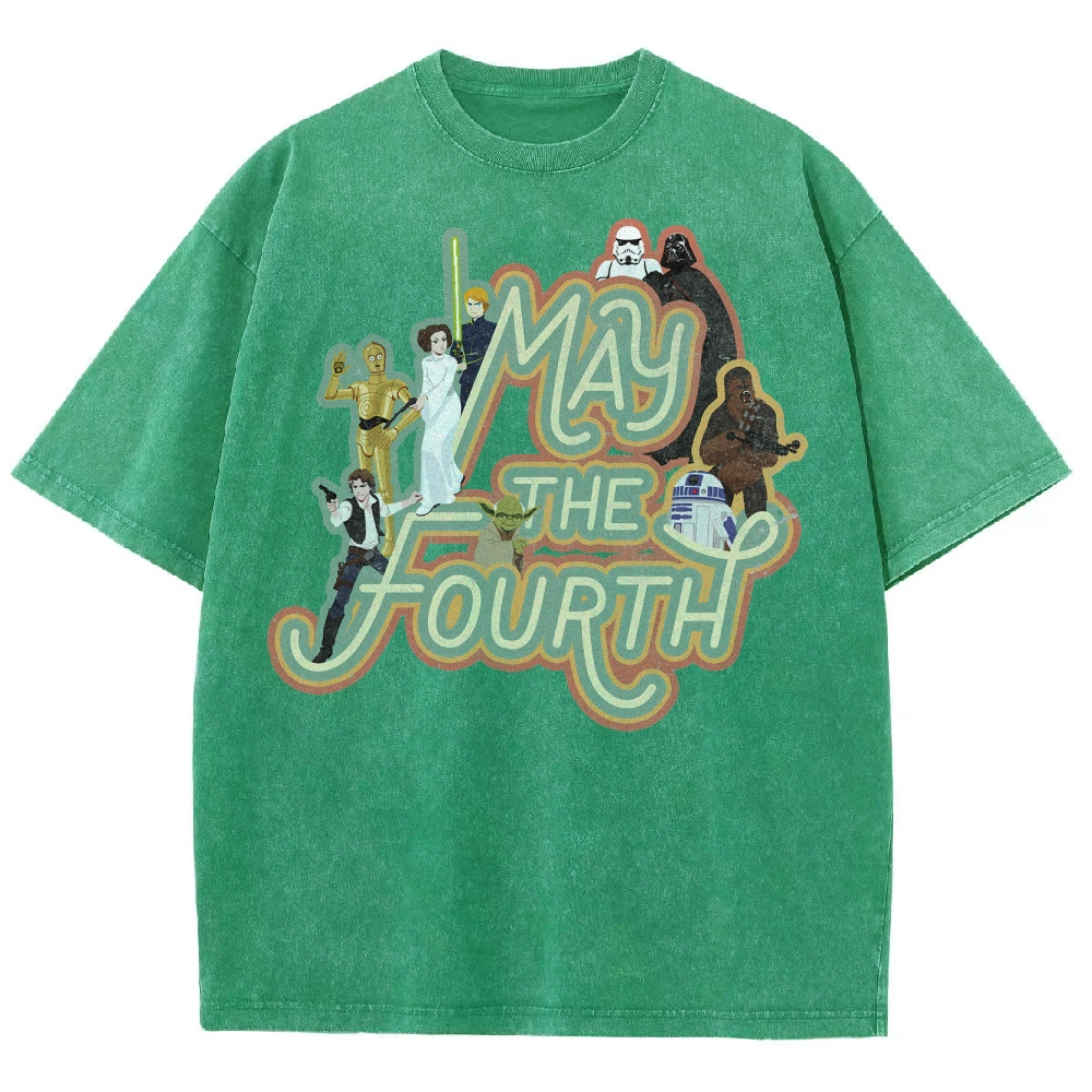 "May the Fourth" Star Wars Character Washed T-Shirt