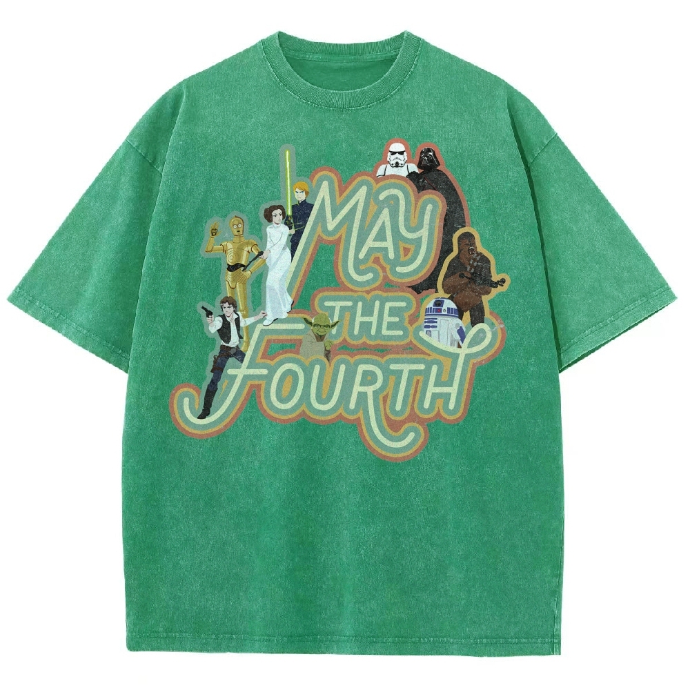 "May the Fourth" Star Wars Character Washed T-Shirt
