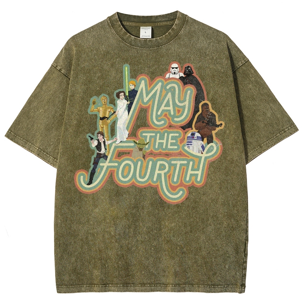 "May the Fourth" Star Wars Character Washed T-Shirt