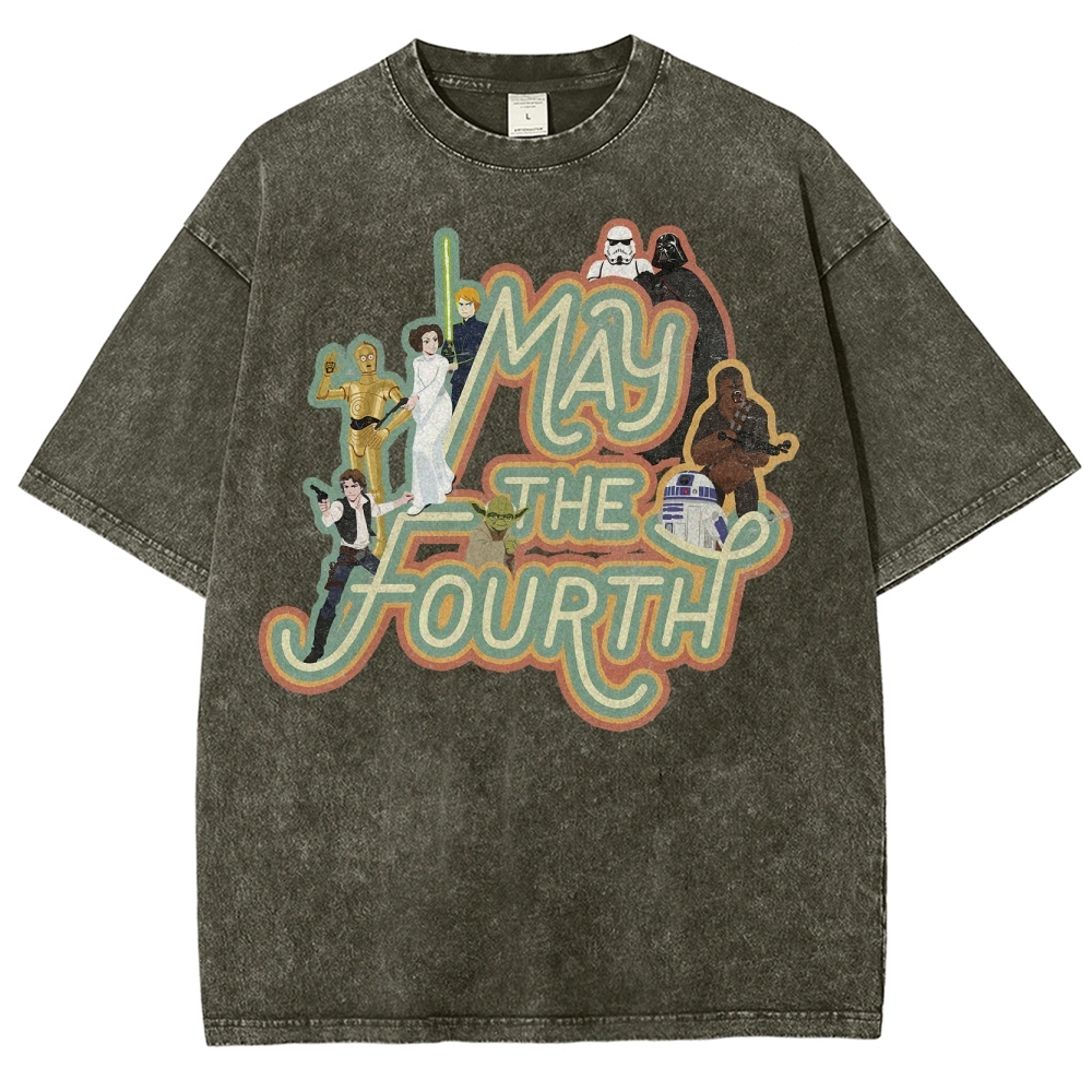 "May the Fourth" Star Wars Character Washed T-Shirt