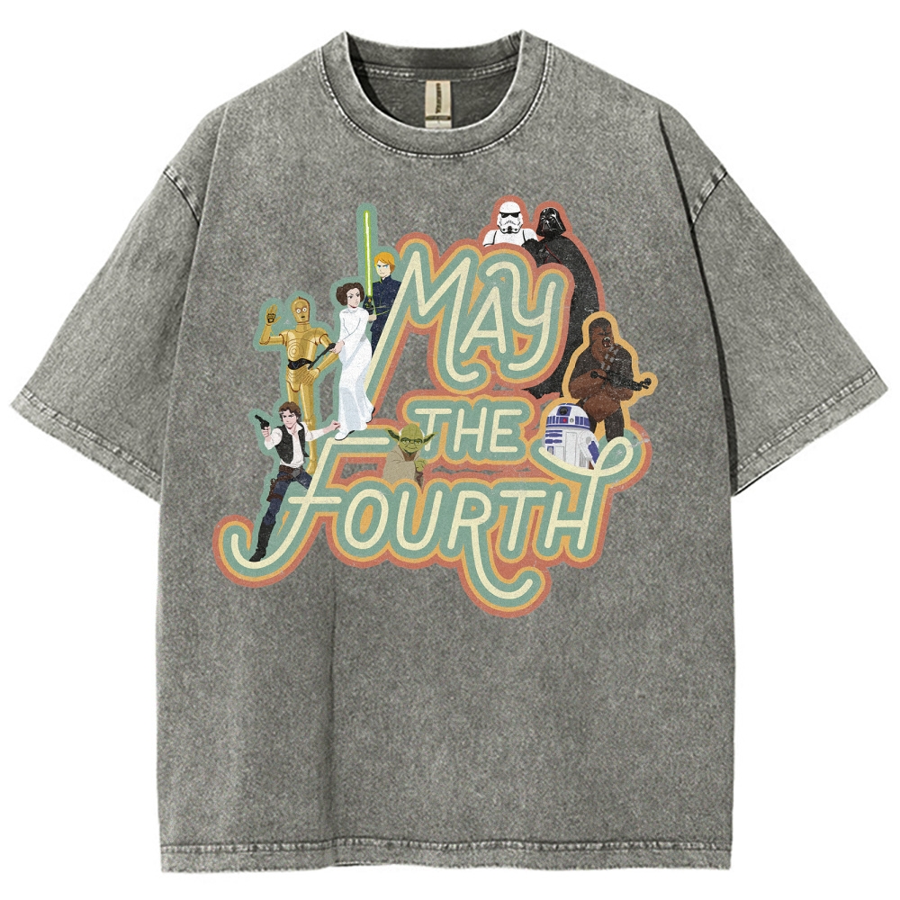 "May the Fourth" Star Wars Character Washed T-Shirt