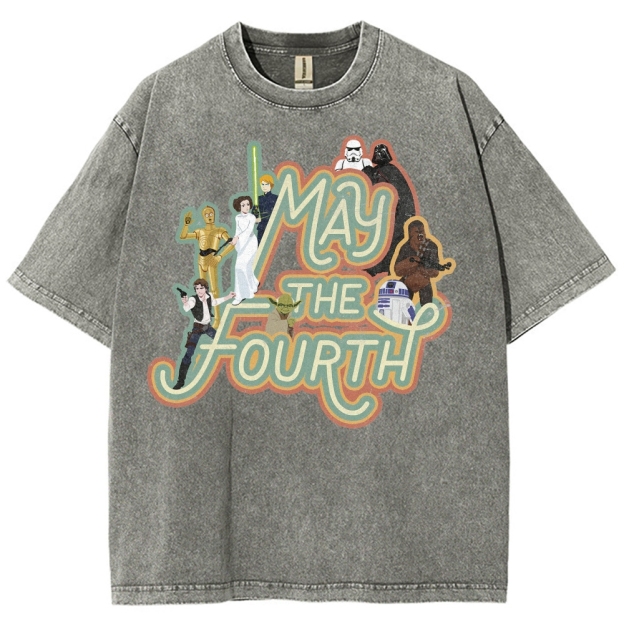 "May the Fourth" Star Wars Character Washed T-Shirt