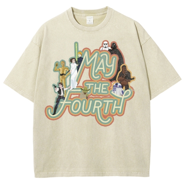 "May the Fourth" Star Wars Character Washed T-Shirt