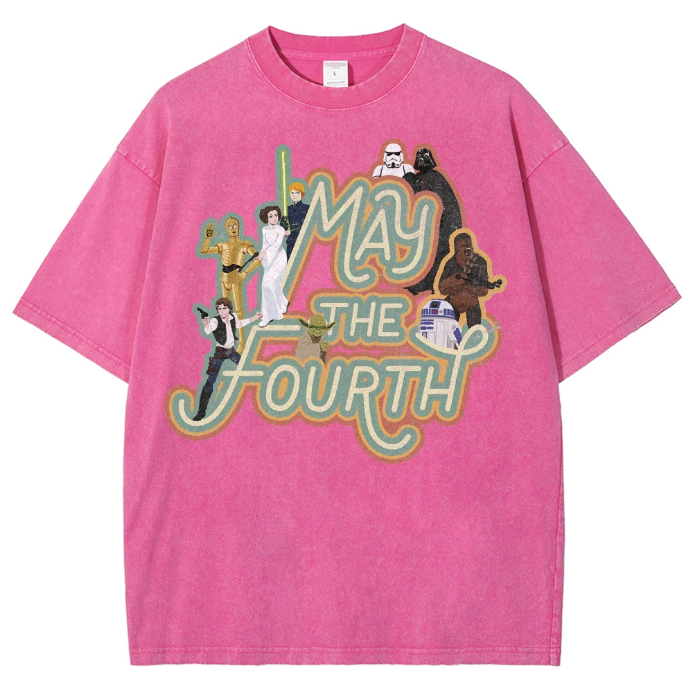 "May the Fourth" Star Wars Character Washed T-Shirt