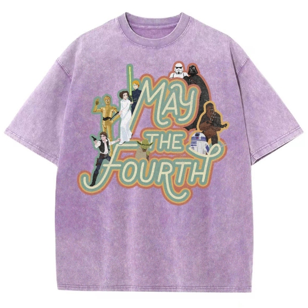 "May the Fourth" Star Wars Character Washed T-Shirt