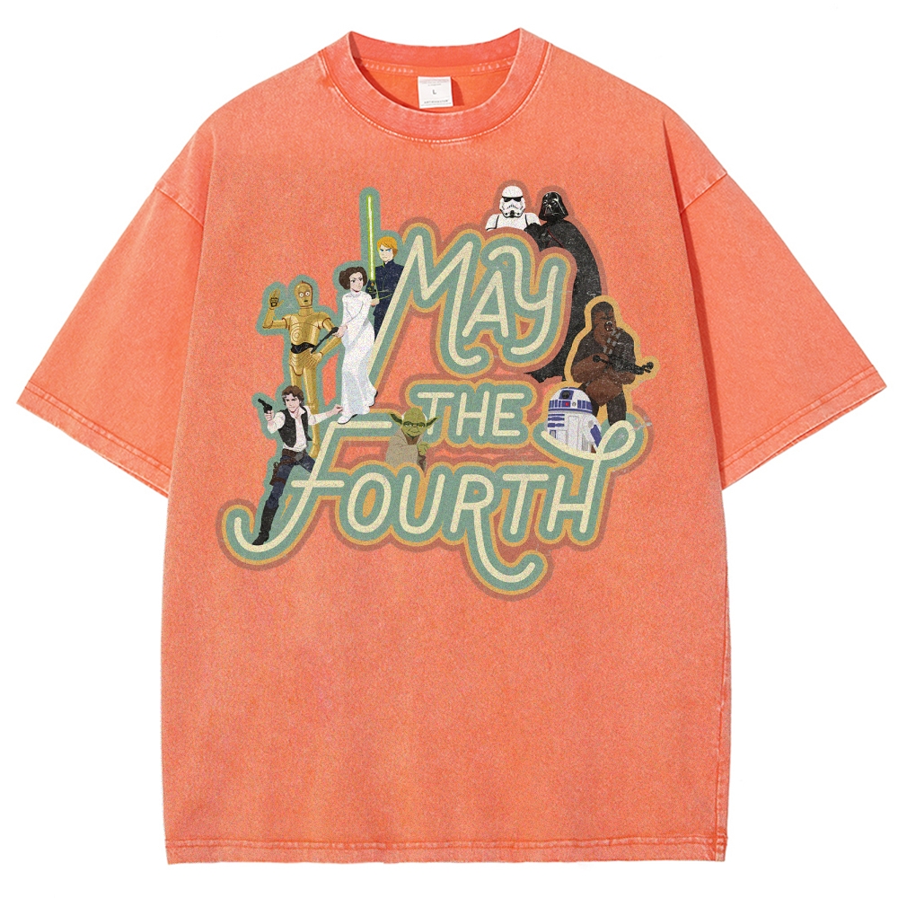 "May the Fourth" Star Wars Character Washed T-Shirt