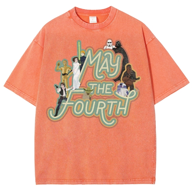 "May the Fourth" Star Wars Character Washed T-Shirt