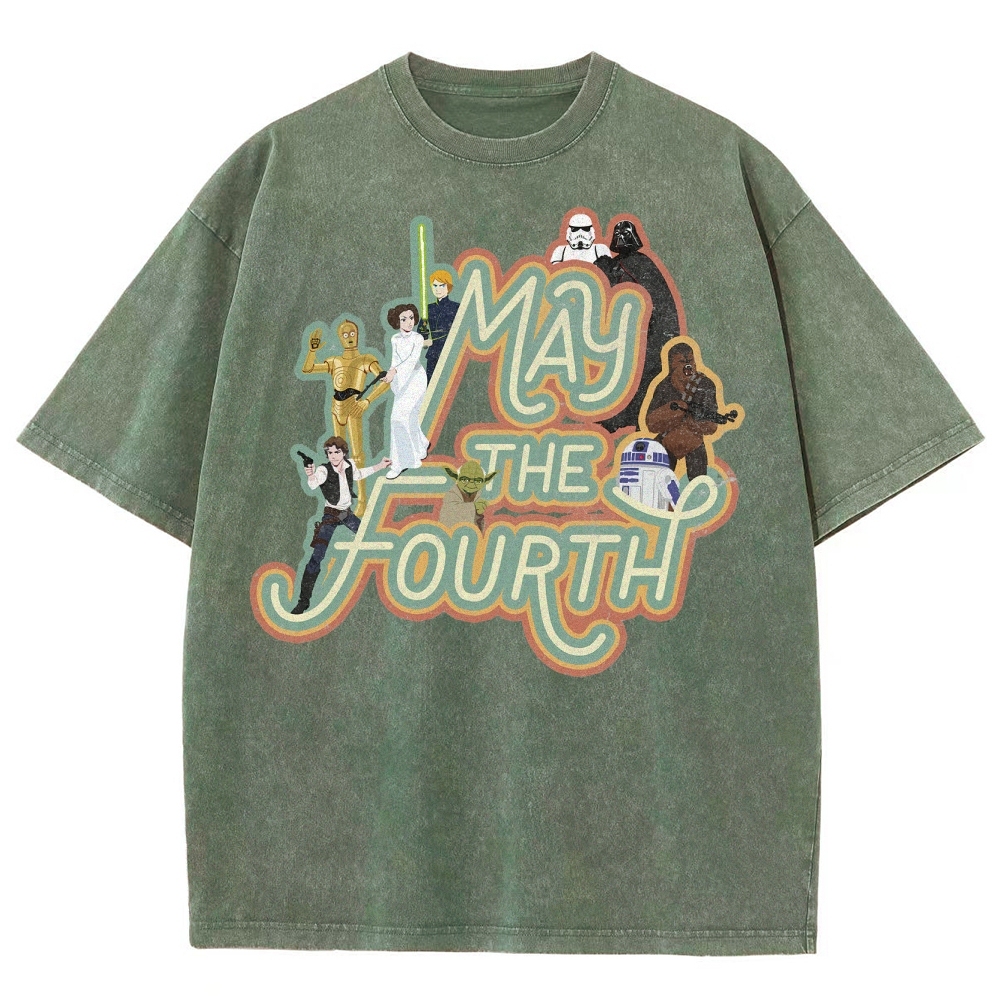 "May the Fourth" Star Wars Character Washed T-Shirt