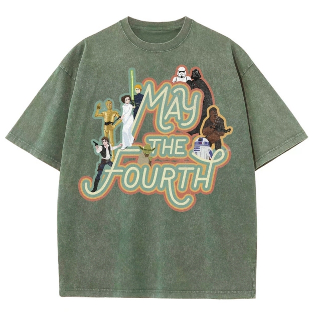 "May the Fourth" Star Wars Character Washed T-Shirt