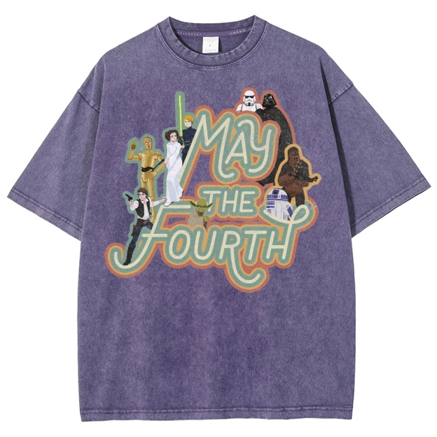 "May the Fourth" Star Wars Character Washed T-Shirt