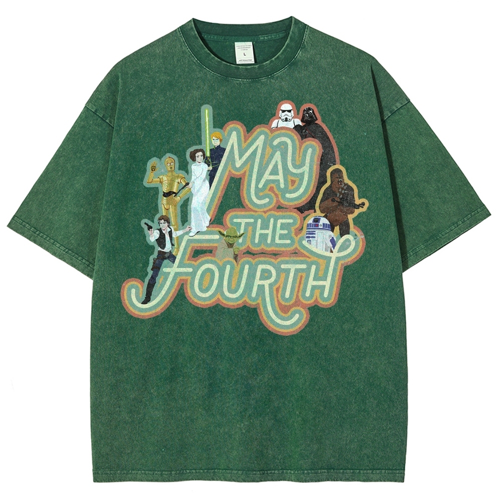 "May the Fourth" Star Wars Character Washed T-Shirt