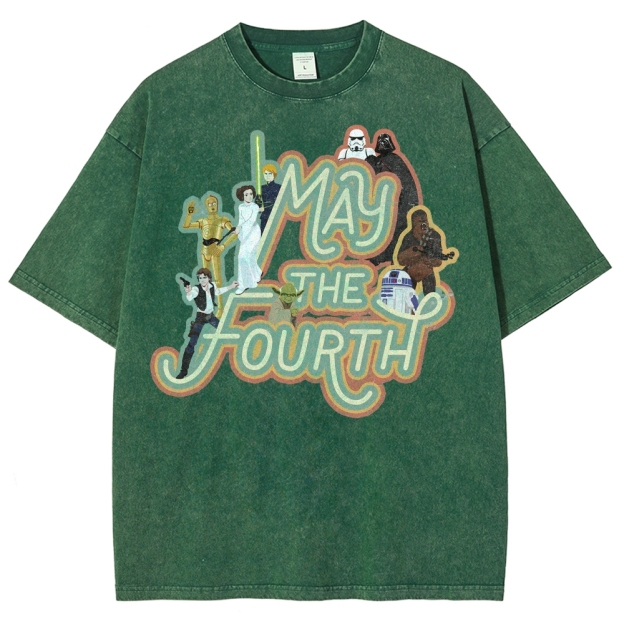 "May the Fourth" Star Wars Character Washed T-Shirt