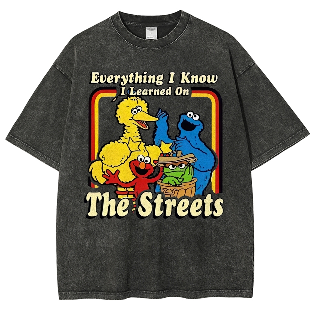 "Everything I Know I Learned On The Streets" Washed T-Shirt