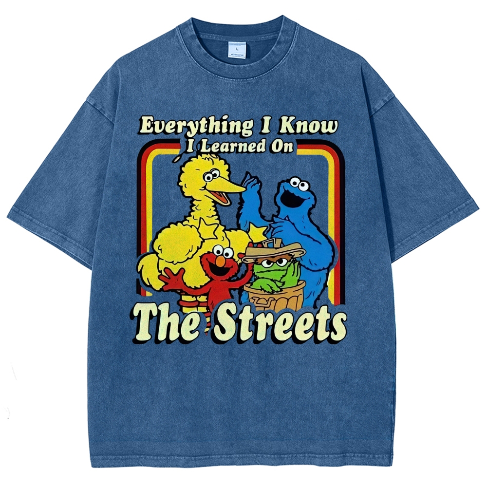 "Everything I Know I Learned On The Streets" Washed T-Shirt