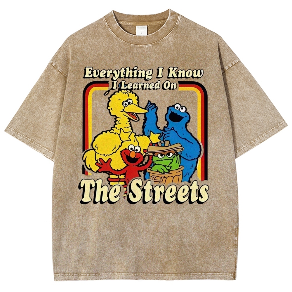 "Everything I Know I Learned On The Streets" Washed T-Shirt