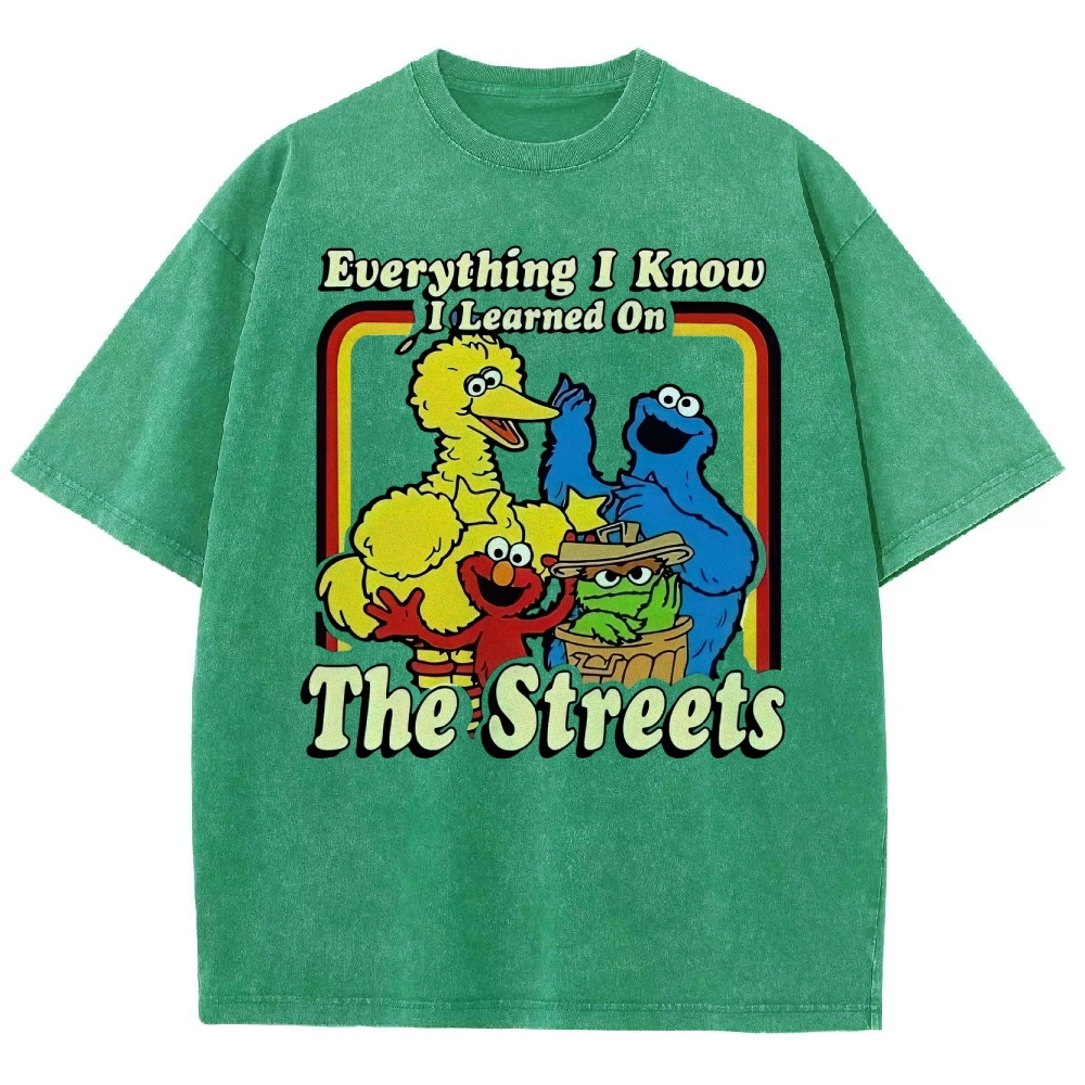 "Everything I Know I Learned On The Streets" Washed T-Shirt